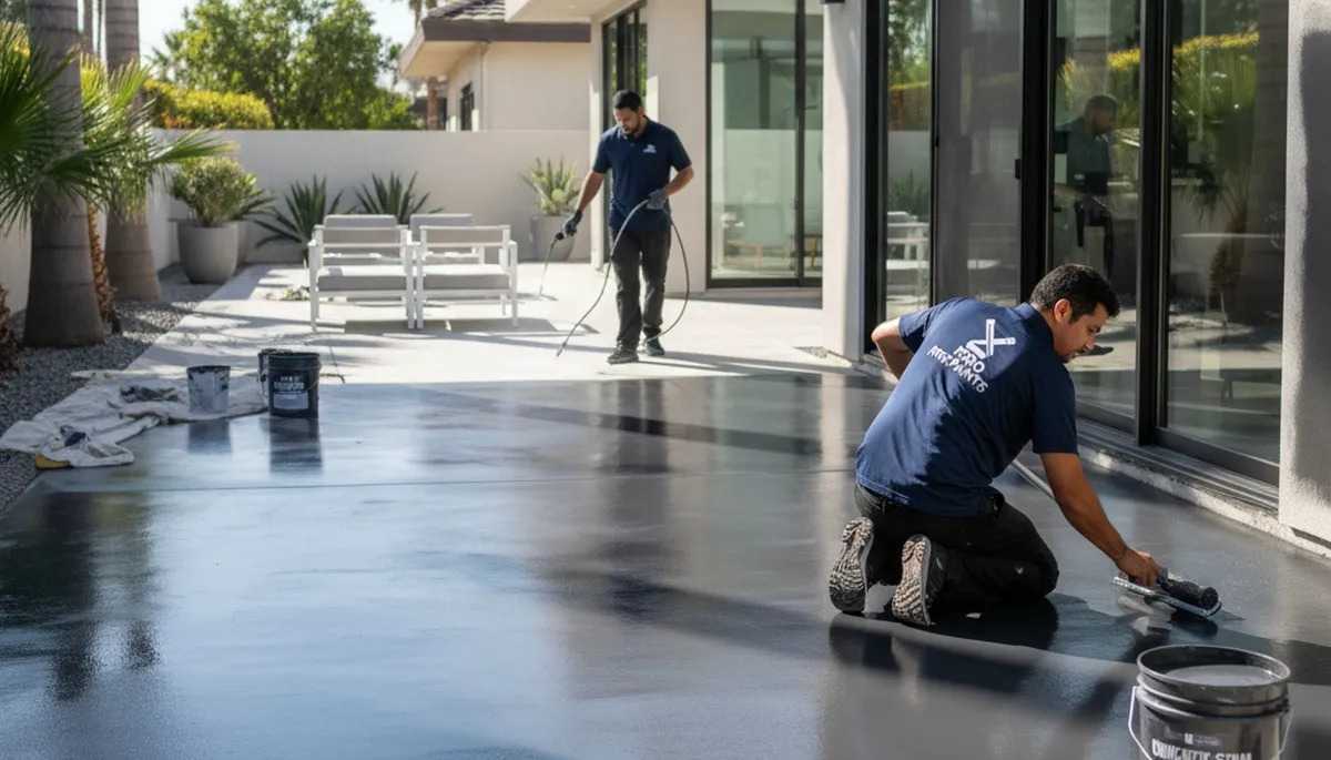 Professional concrete floor staining in Worcester, MA for durable, colorful home surfaces