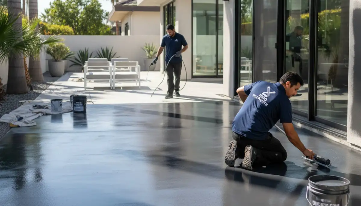 Professional concrete floor staining in Worcester, MA for durable, colorful home surfaces