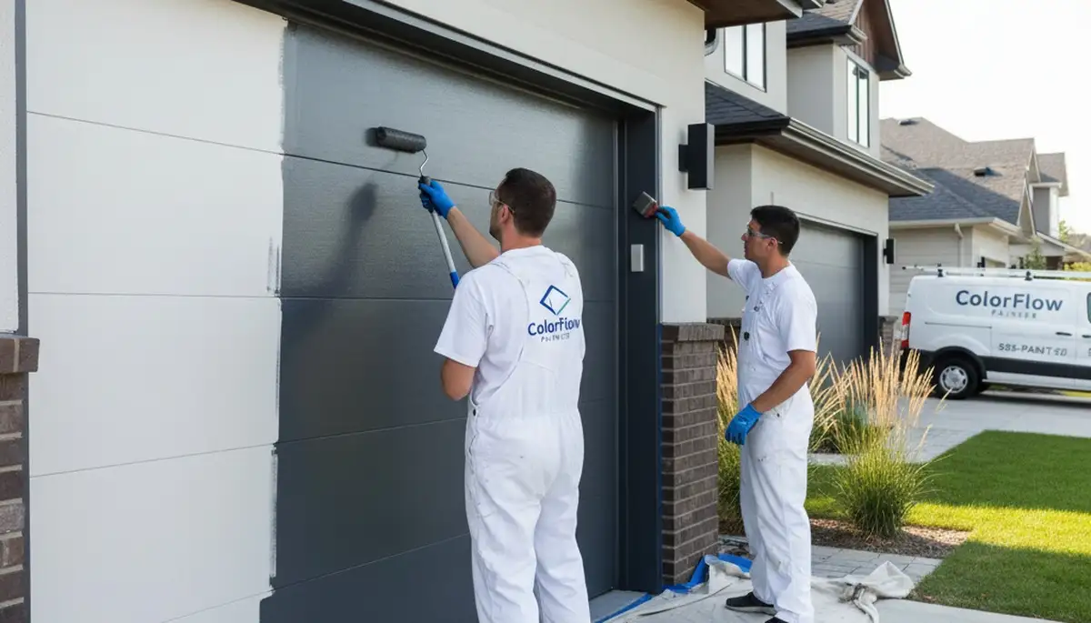 Professional garage door painting by expert house painters in Worcester, MA