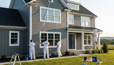 Professional house painters in Worcester MA providing expert residential exterior painting services