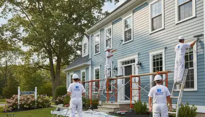 House painting contractor in Worcester, MA providing professional interior and exterior painting services