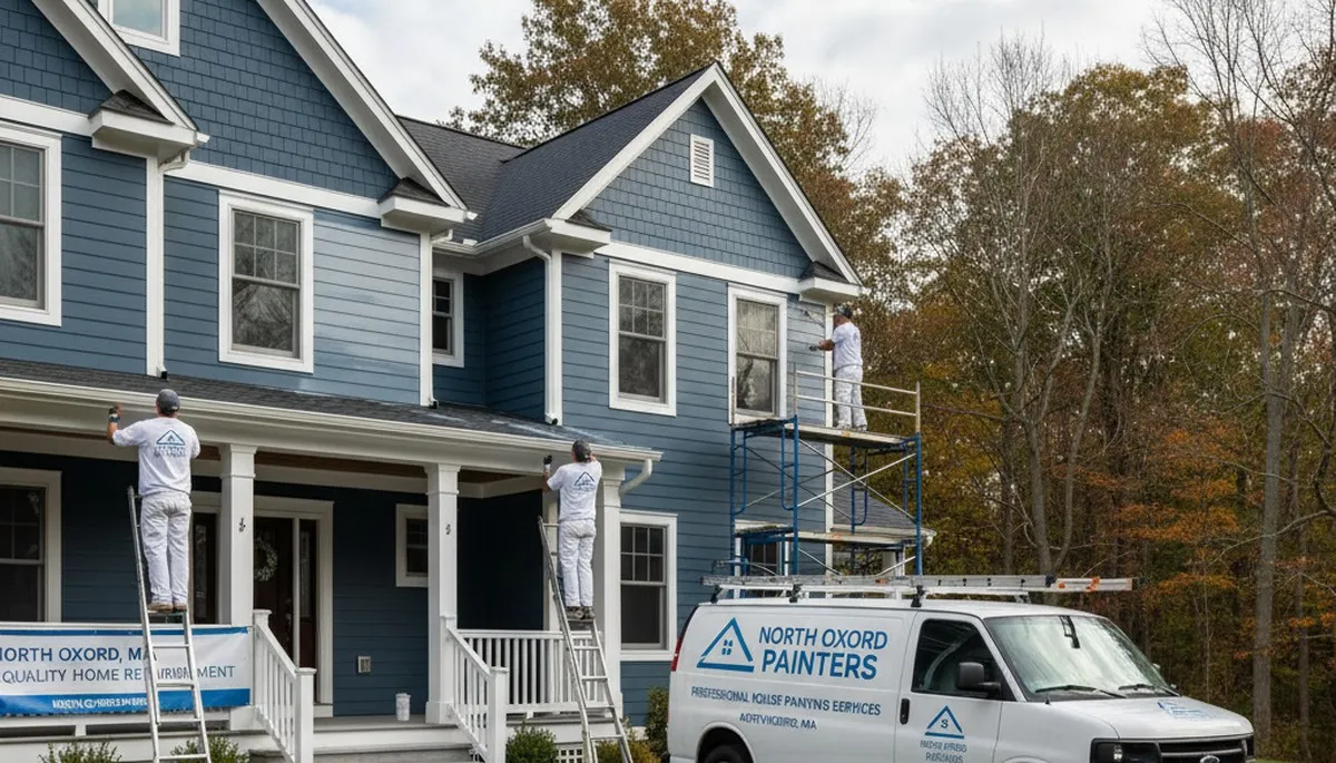 Professional house painters enhancing home exterior in Worcester, MA