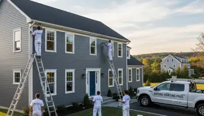 Worcester, MA house painting contractors completing professional exterior painting service