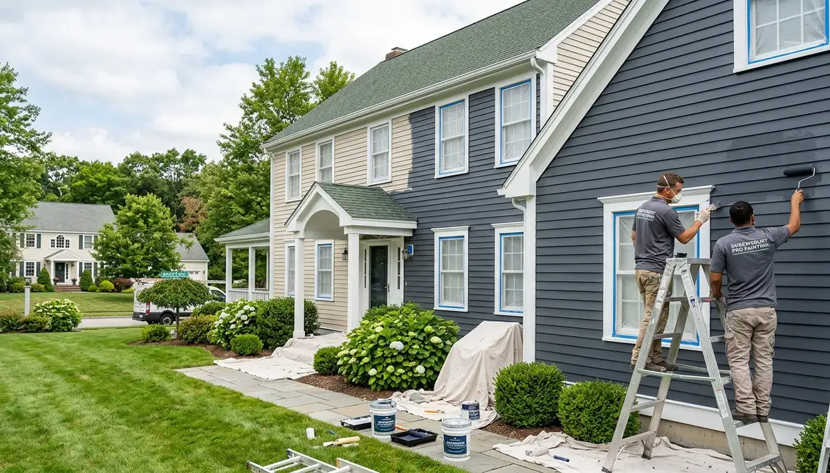 Professional house painters in Worcester MA providing expert residential exterior painting services