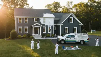 House painting contractor in Worcester, MA providing professional interior and exterior painting services