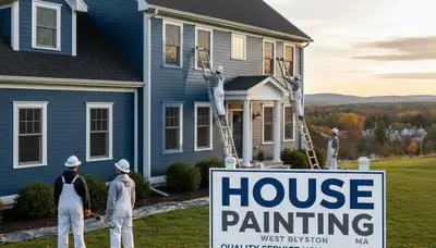 House painting contractor in Worcester, MA providing professional residential painting services