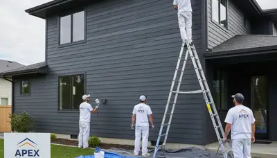Professional siding painting on Worcester MA home by expert house painters for weather protection