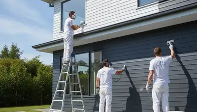 Professional siding painting on Worcester MA home by expert house painters for durable exterior finish