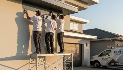 Professional trim and fascia painting on Worcester MA home by expert house painters