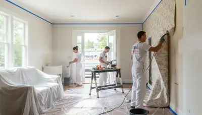 Professional wallpaper removal and wall preparation by house painters in Worcester, MA