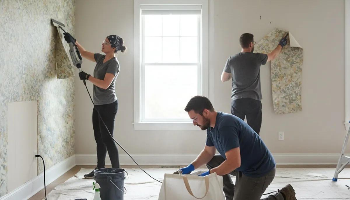 Professional wallpaper removal service by house painters in Worcester, MA