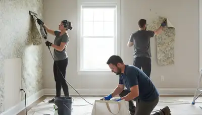Professional wallpaper removal service by house painters in Worcester, MA