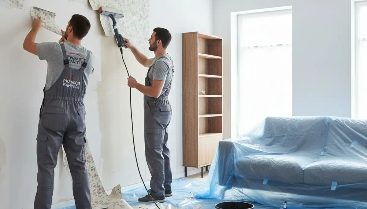 Professional wallpaper removal by house painters in Worcester, MA restoring smooth interior walls